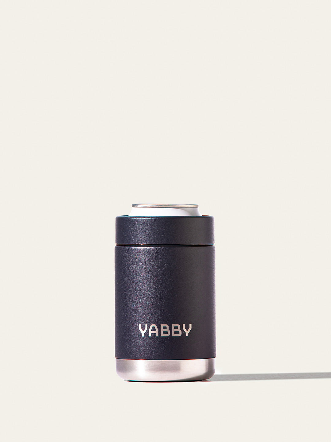 Insulated Can Cooler for 375ml drinks in black. A Stubby Holder made from Stainless Steel with Triple Wall to keep drinks ice cold for longer. Best Can Coolers Australia by Yabby Outdoors.