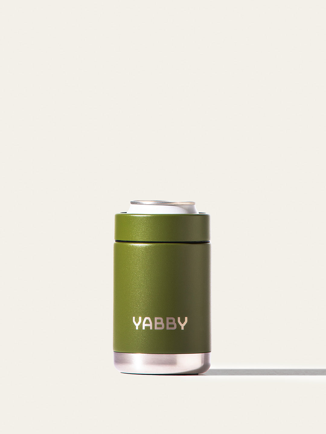 Insulated Can Cooler and Stubby Holder for 375ml drinks in green. Stainless Steel with Triple Wall to keep drinks ice cold for longer. Best Can Coolers Australia by Yabby Outdoors.